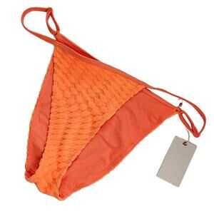Good American Jacquard Perfect Fit Swim Bikini Bottom Orange Cream Women's XL